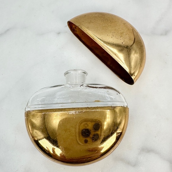 Vintage 1947 Mary Dunhill Perfume BottleGlass and Goldtone Brass Case MCM Travel - Picture 12 of 12